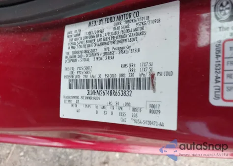 2008 Lincoln Mkz from USA, damaged, VIN 3LNHM26T48R653832